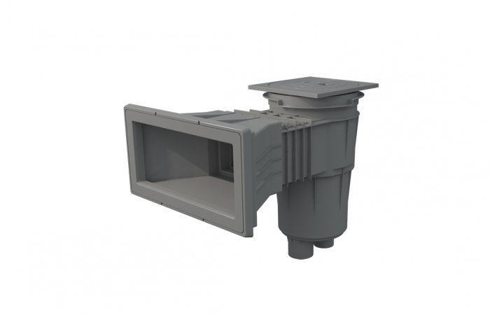 Fluidra - Szkimmer széles szájnyílással, négyzettetővel | világosszürke